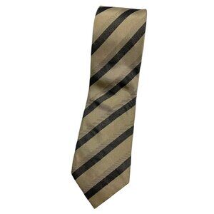 DORMEUIL Men's 100% Silk Necktie LUXURY Tie XL Beige Striped W:3.7" EUC